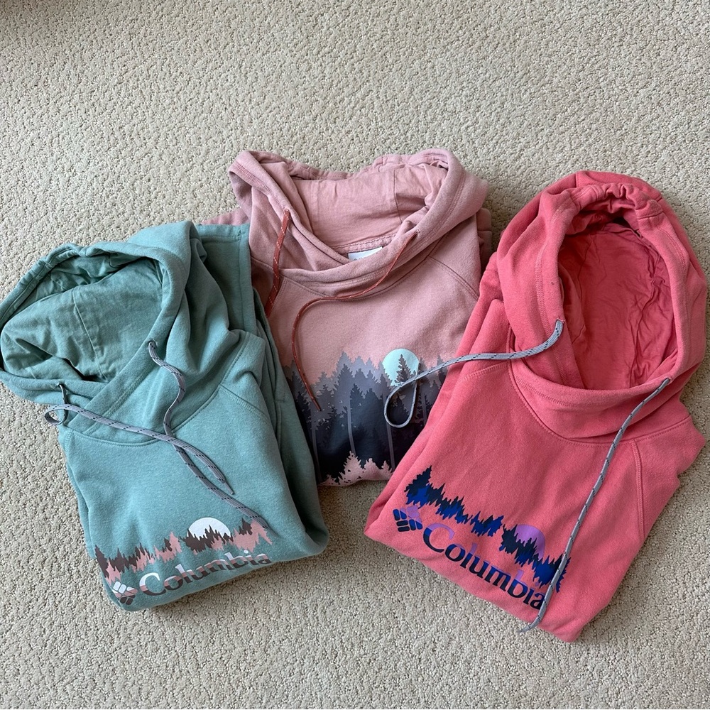 Columbia Kids' Forest Print Hoodies - Green, Pink, Coral